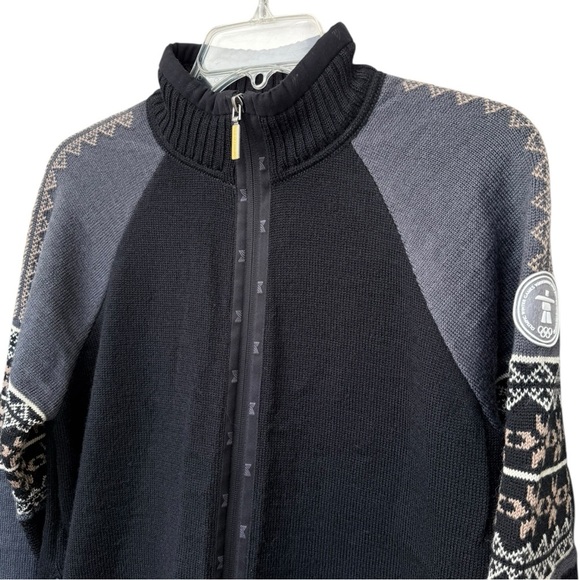 Dale of Norway Olympics Vancouver 2010 Wool Sweater Size Medium Black Fair Isle - Picture 9 of 10